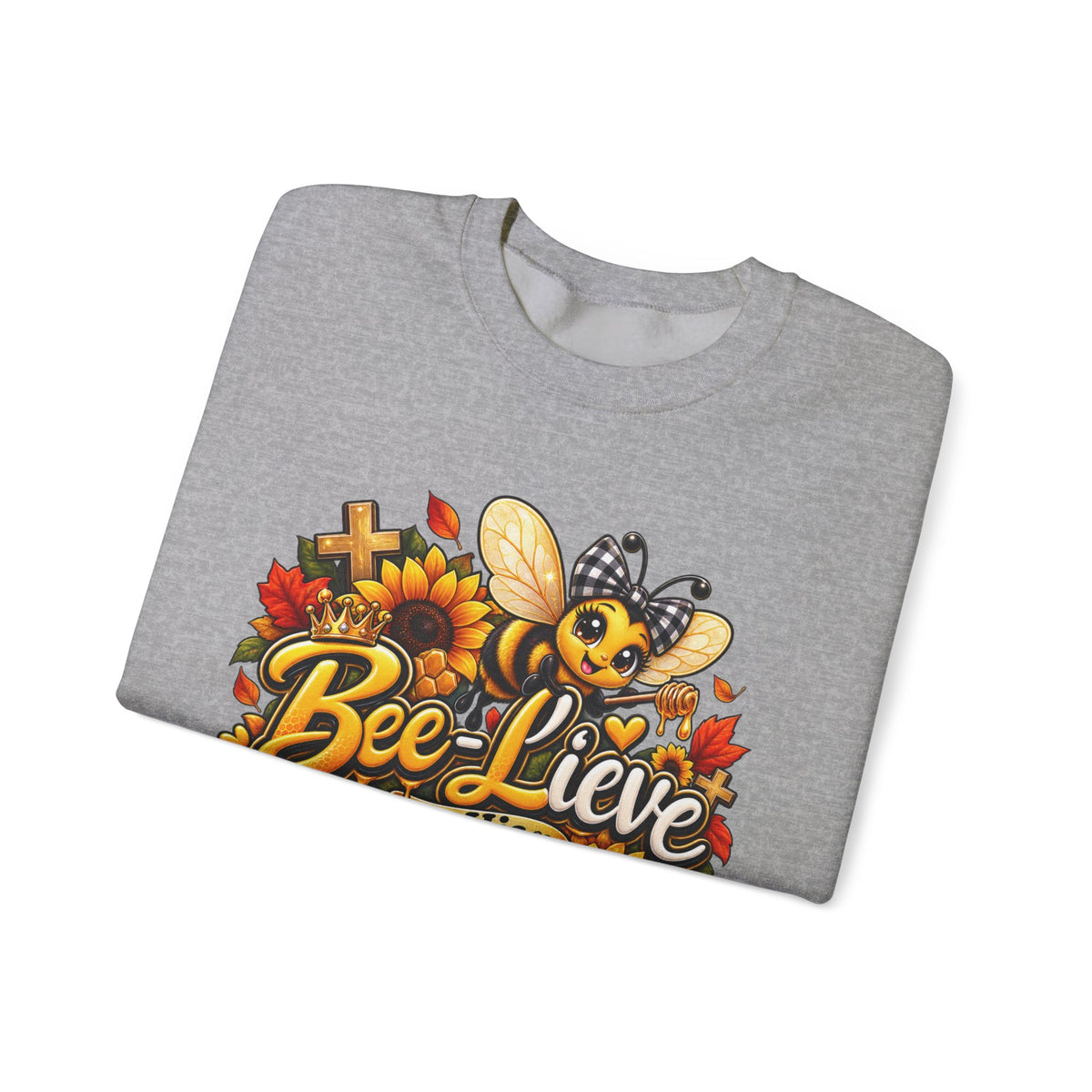 Bee-lieve in His Promises Christian Floral Bee Sweatshirt