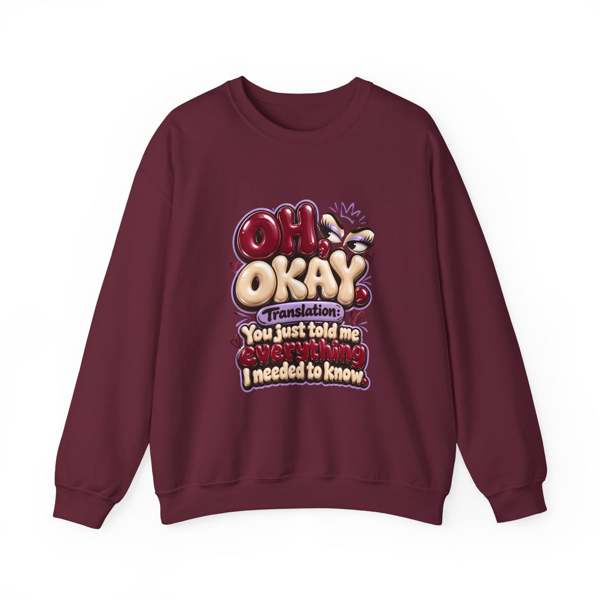 Oh Okay Funny Sarcastic Quote Crewneck Sweatshirt
