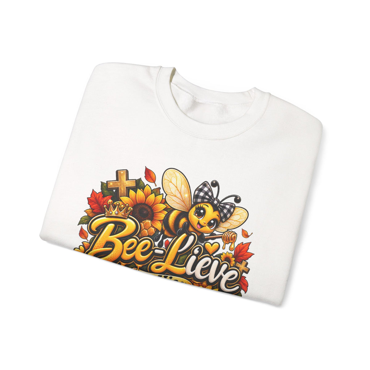 Bee-lieve in His Promises Christian Floral Bee Sweatshirt