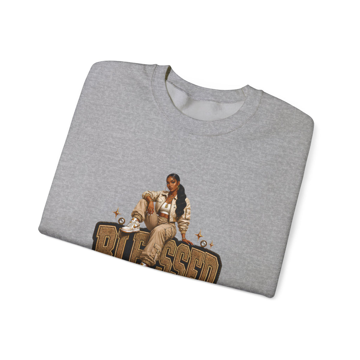 Blessed Up sweatshirt | Hip Hop Prayer Typography Crewneck