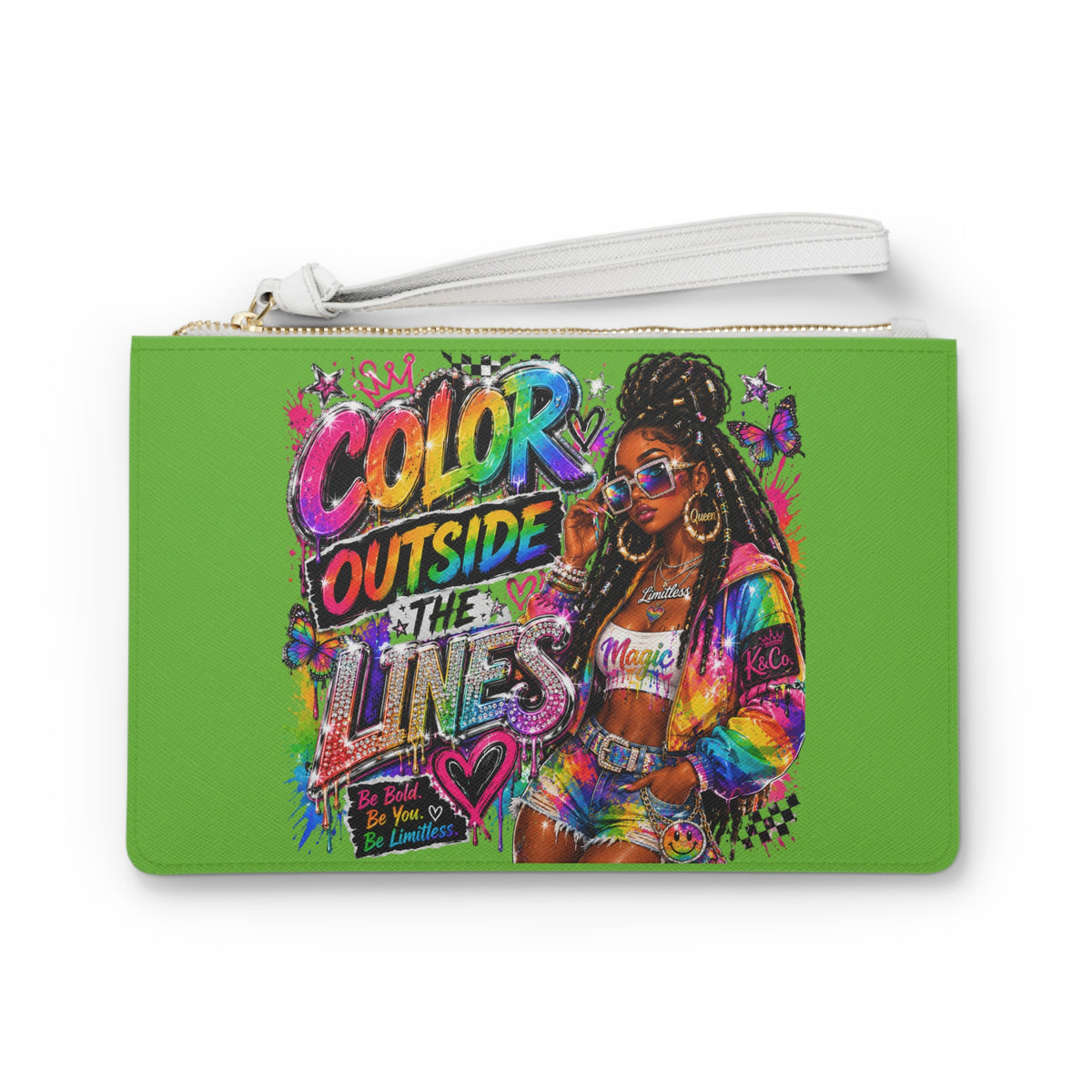 Color Outside the Lines Inspirational Art Clutch Bag