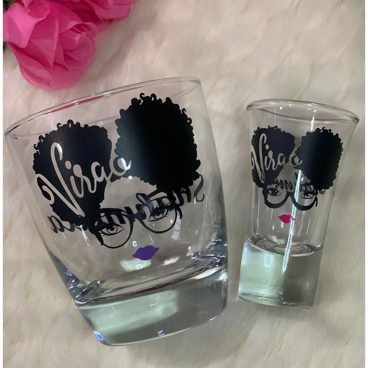 Zodiac Glass and shot glass set