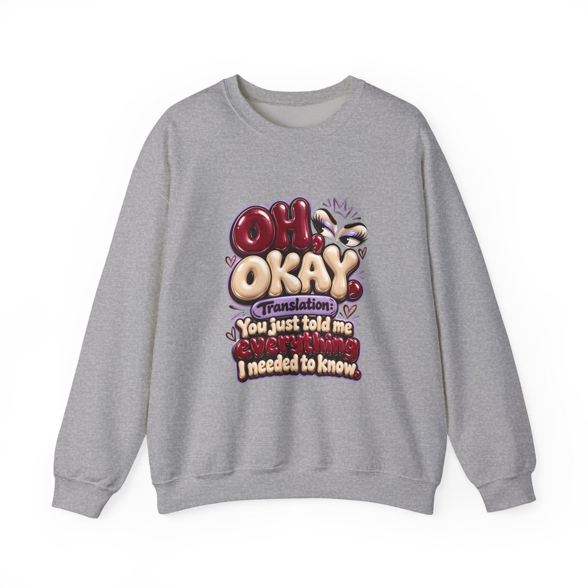 Oh Okay Funny Sarcastic Quote Crewneck Sweatshirt