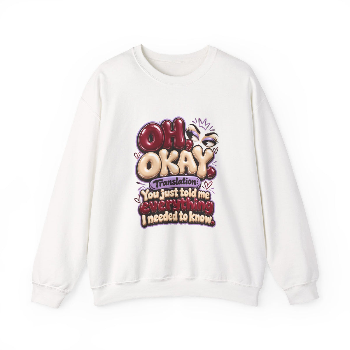 Oh Okay Funny Sarcastic Quote Crewneck Sweatshirt