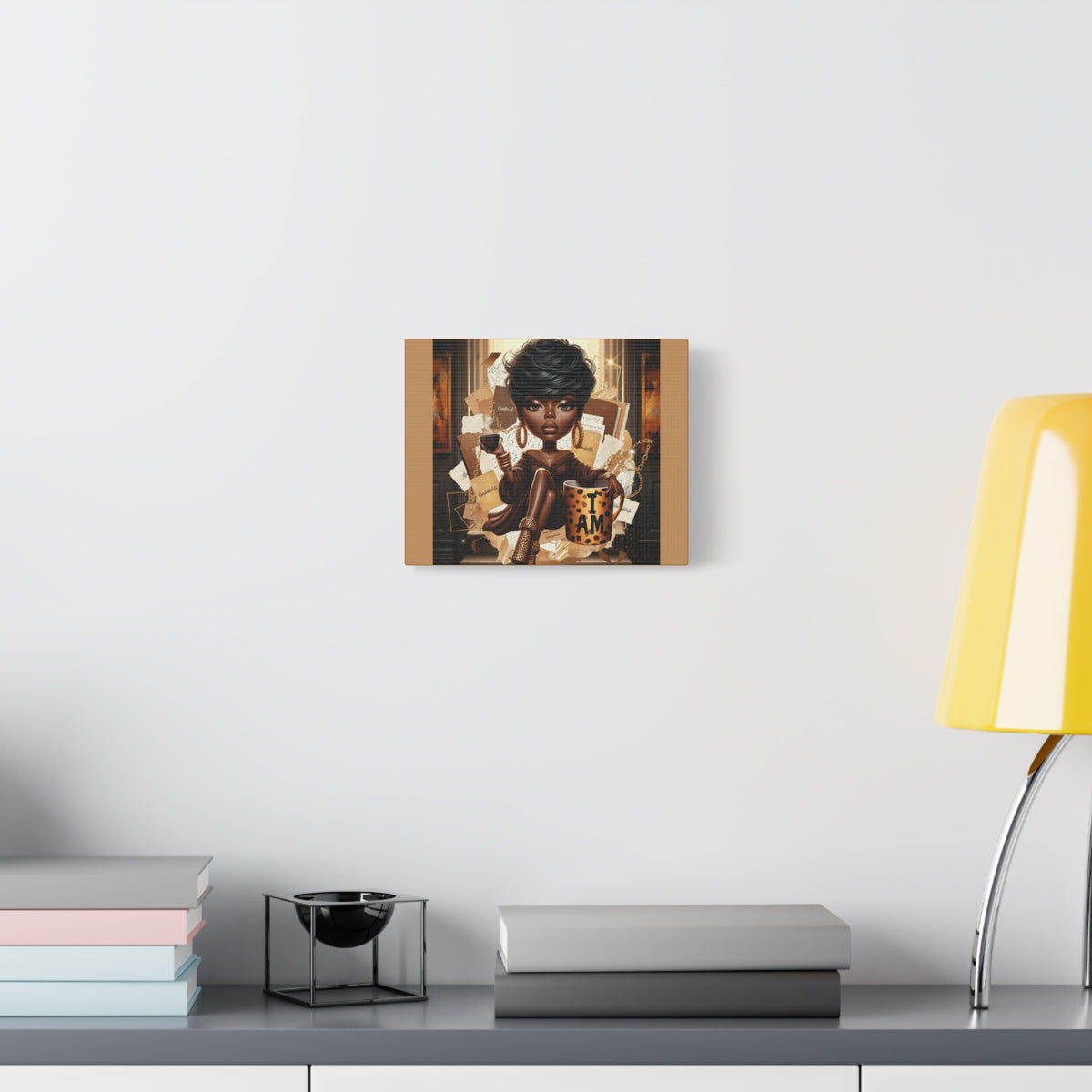 Afro Chic Woman Illustration Canvas | Matte Stretched Wall Art