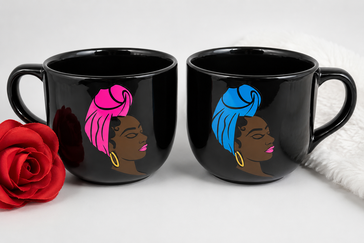 Black Headwrap mug