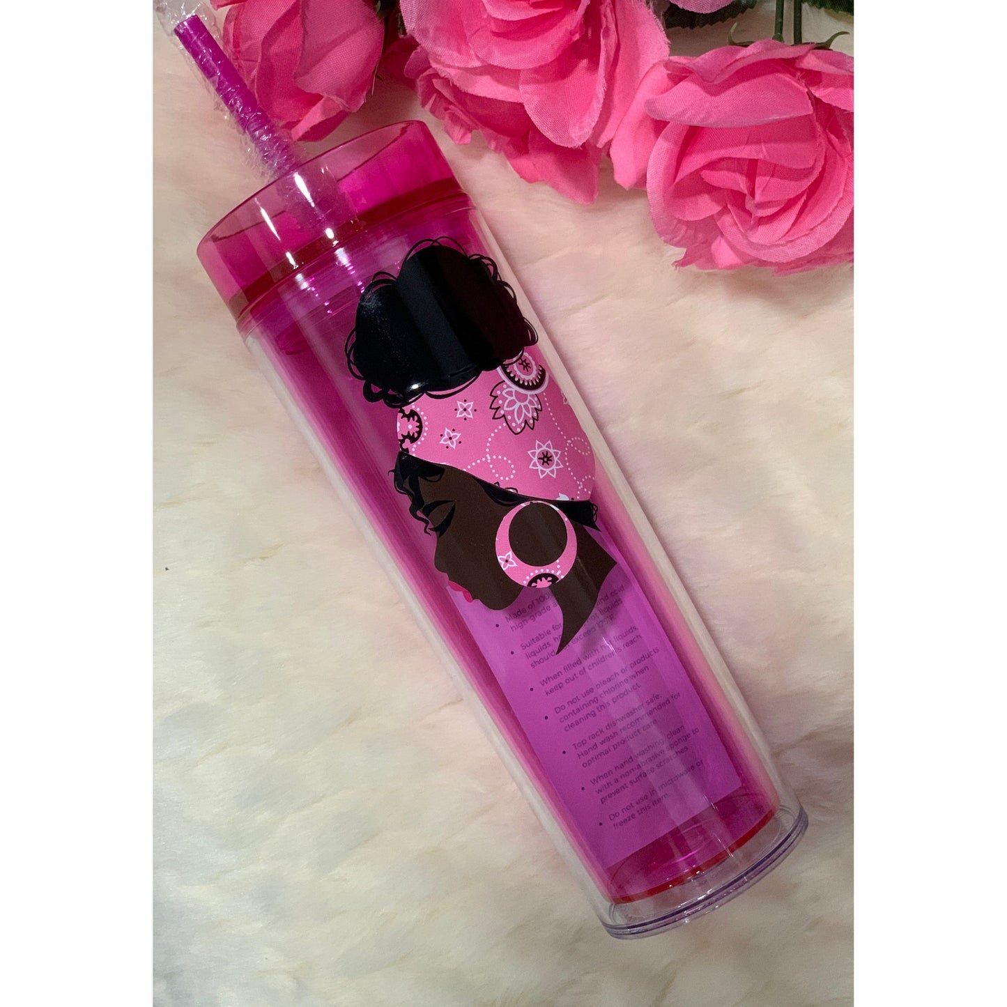 Pink bandana tumbler