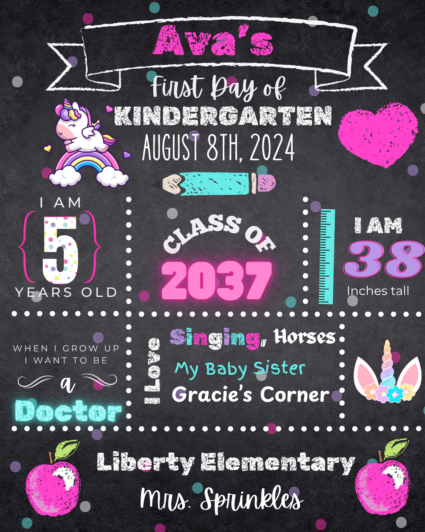 Girl’s Back To School Poster Board