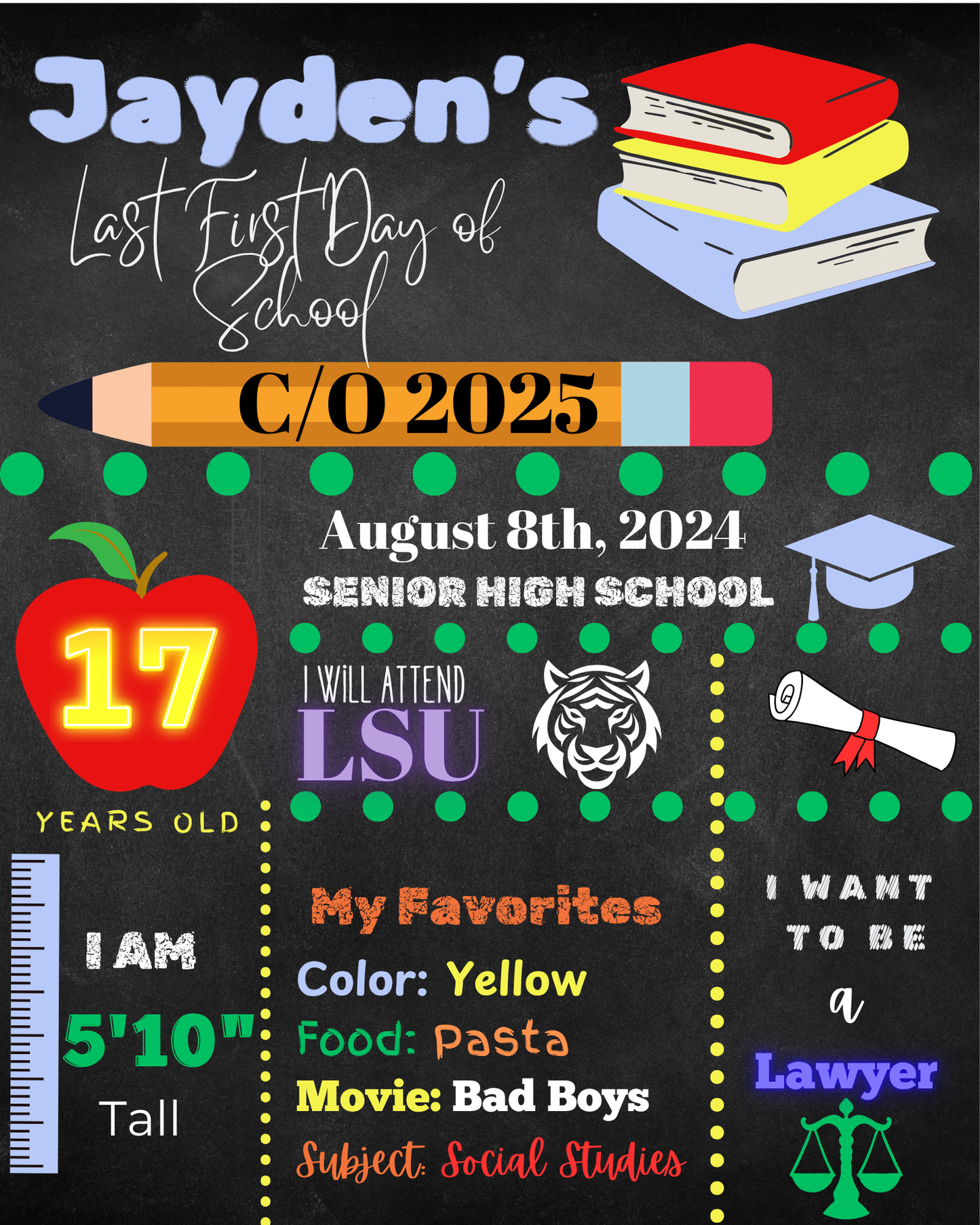 Boys Back to school Poster Board