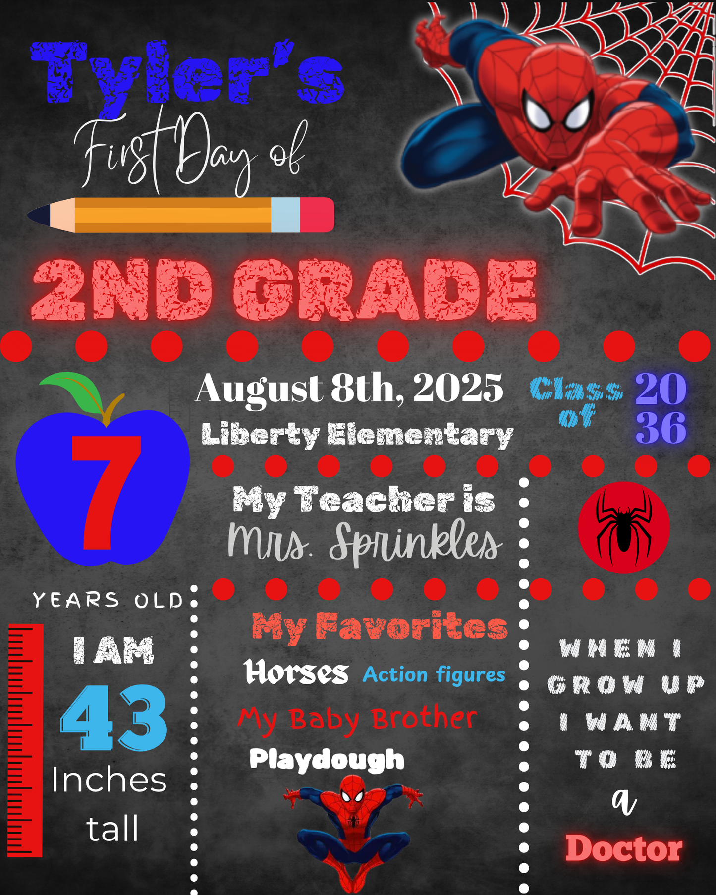 Boys Back to school Poster Board