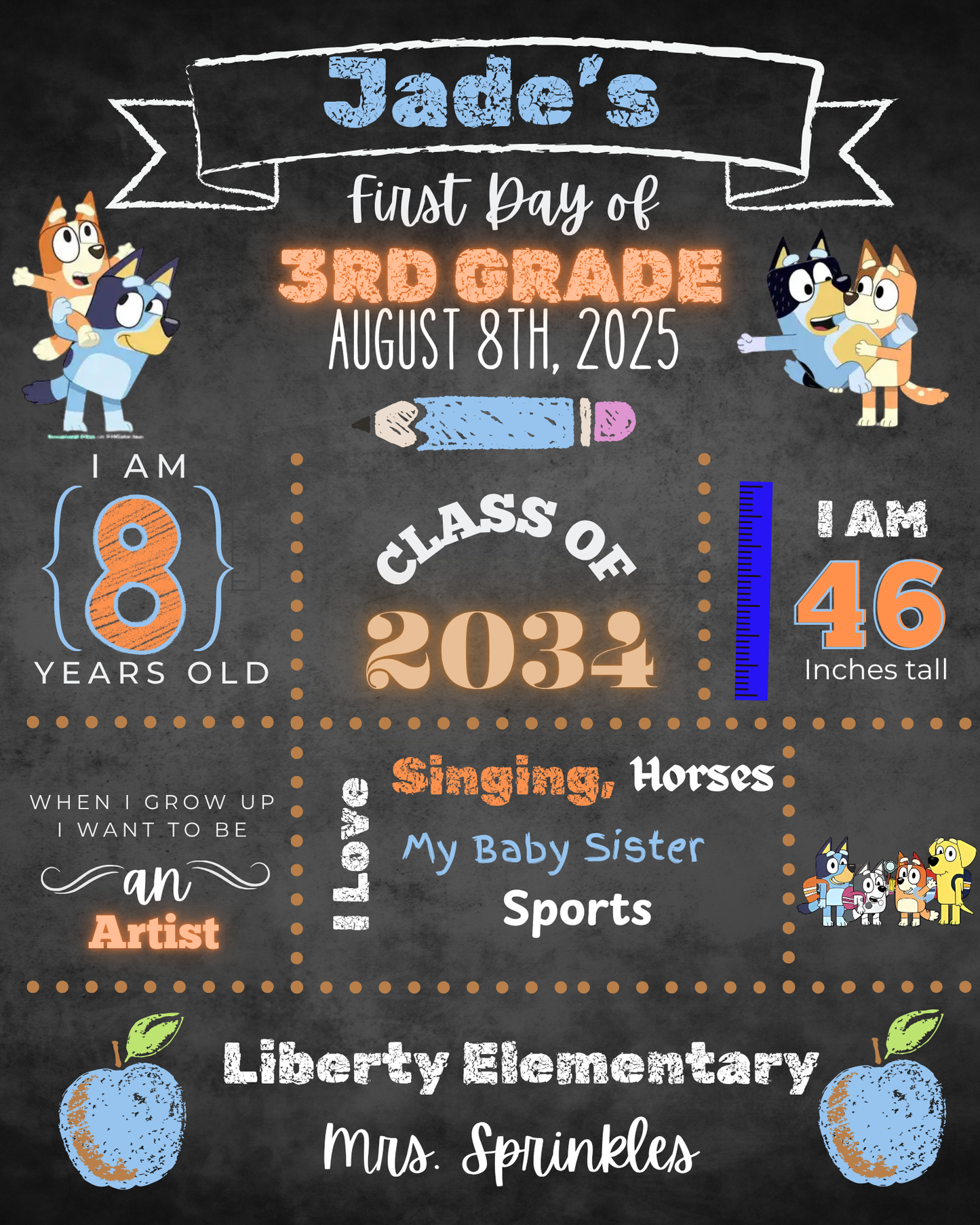 Boys Back to school Poster Board