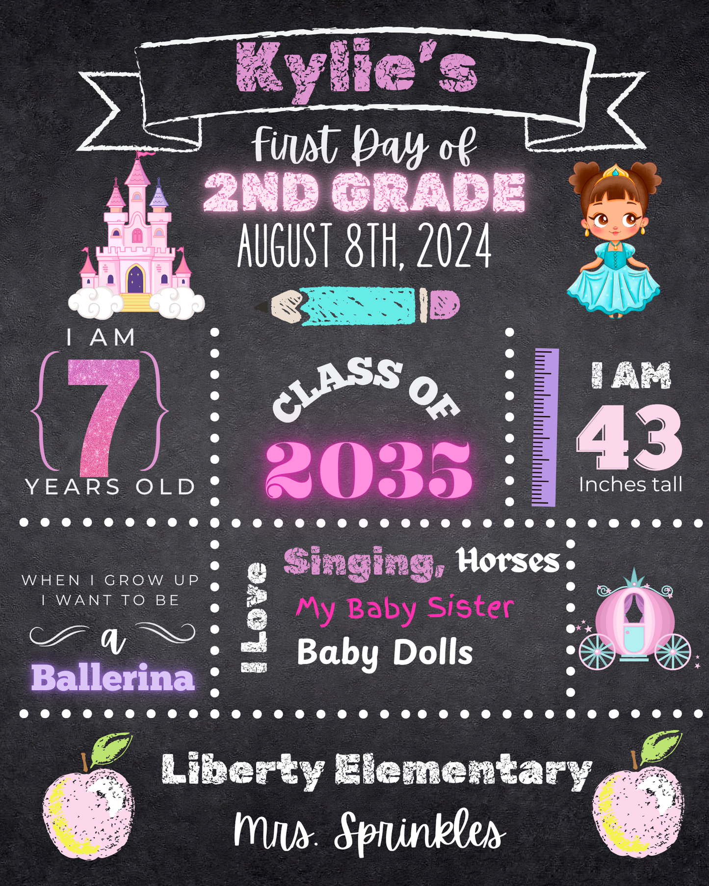 Girl’s Back To School Poster Board