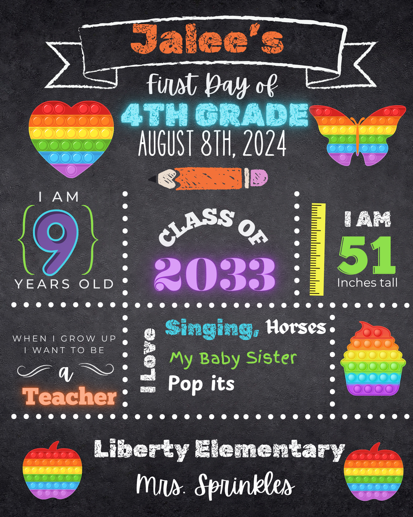 Girl’s Back To School Poster Board
