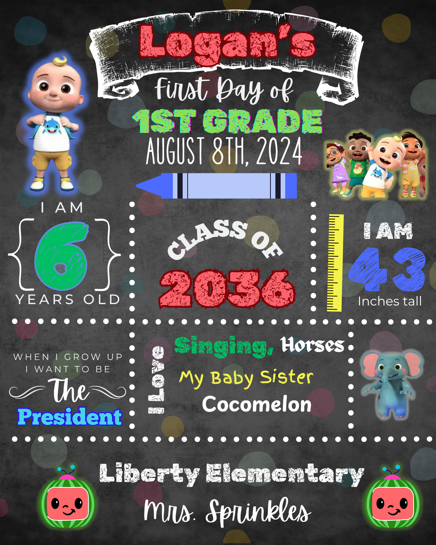 Boys Back to school Poster Board