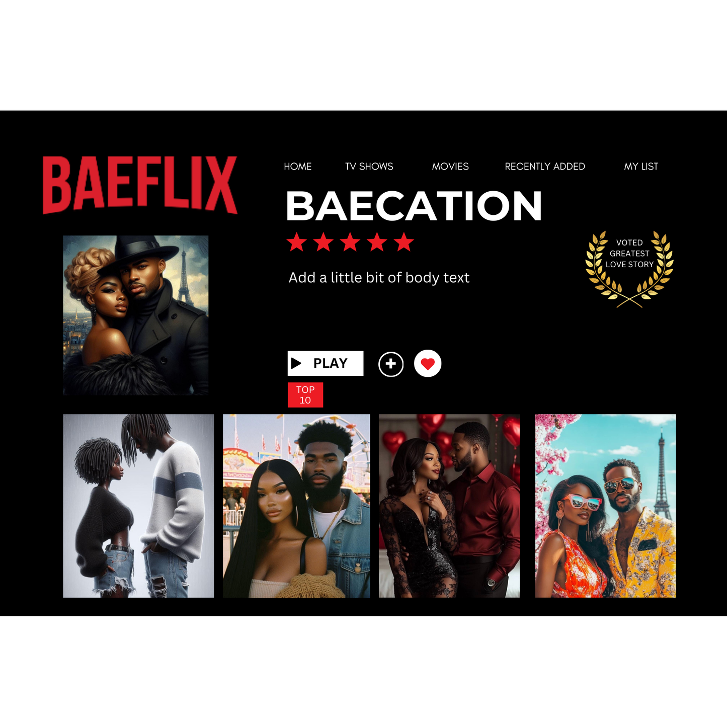 Baeflix Framed Photo Template