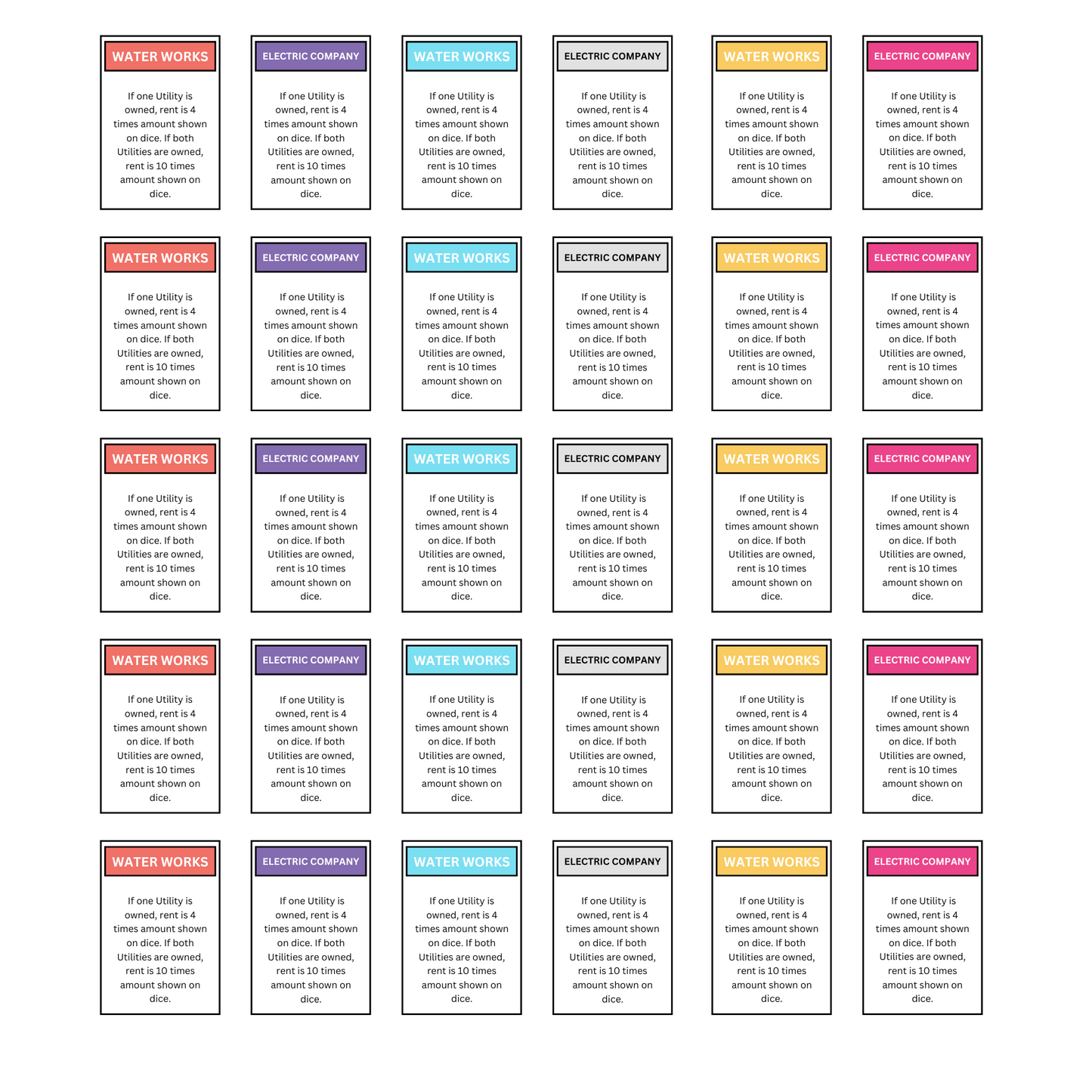 Monopoly Board Game Template