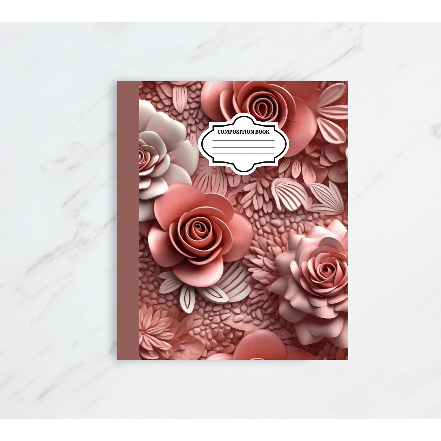Pink 3D Flower Composition Notebook