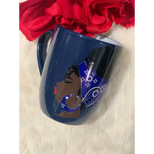 Blue bandana mug