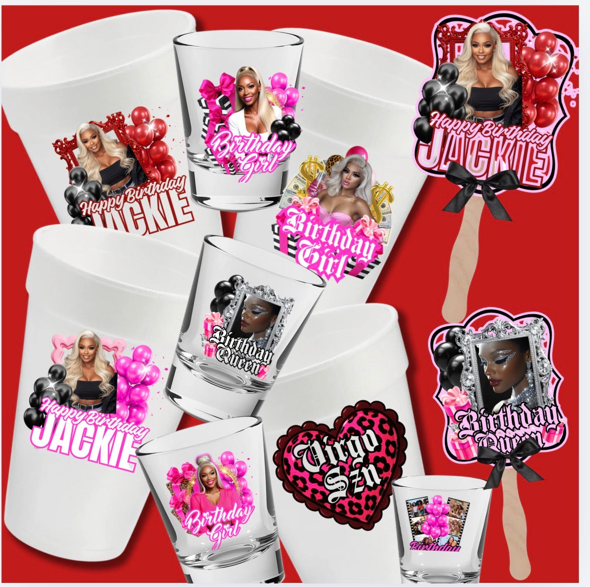 Shot Glass Cup and Fan Bundle