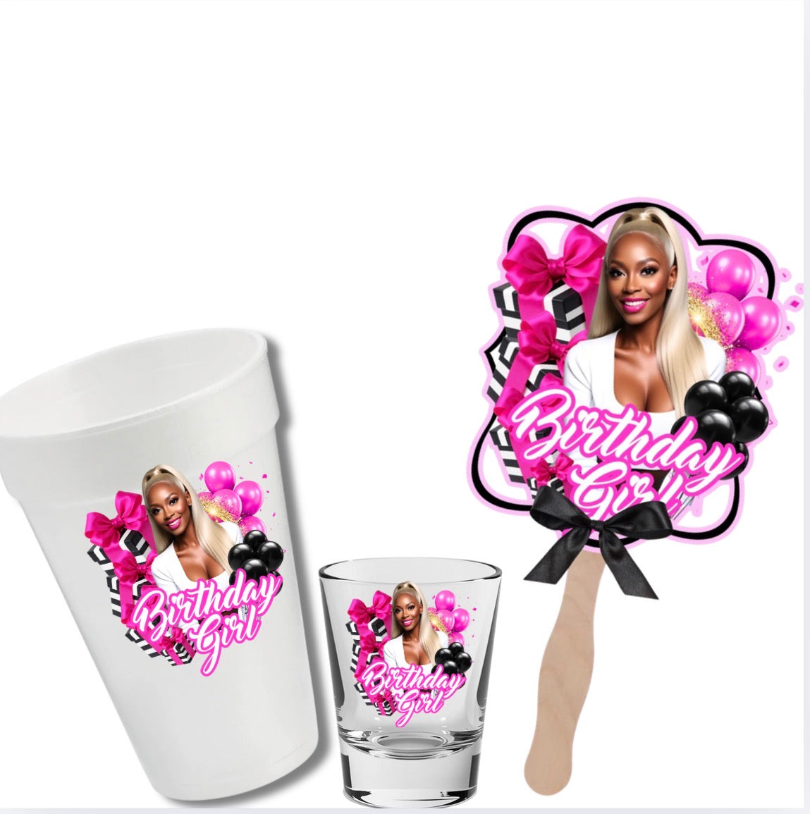 Shot Glass Cup and Fan Bundle