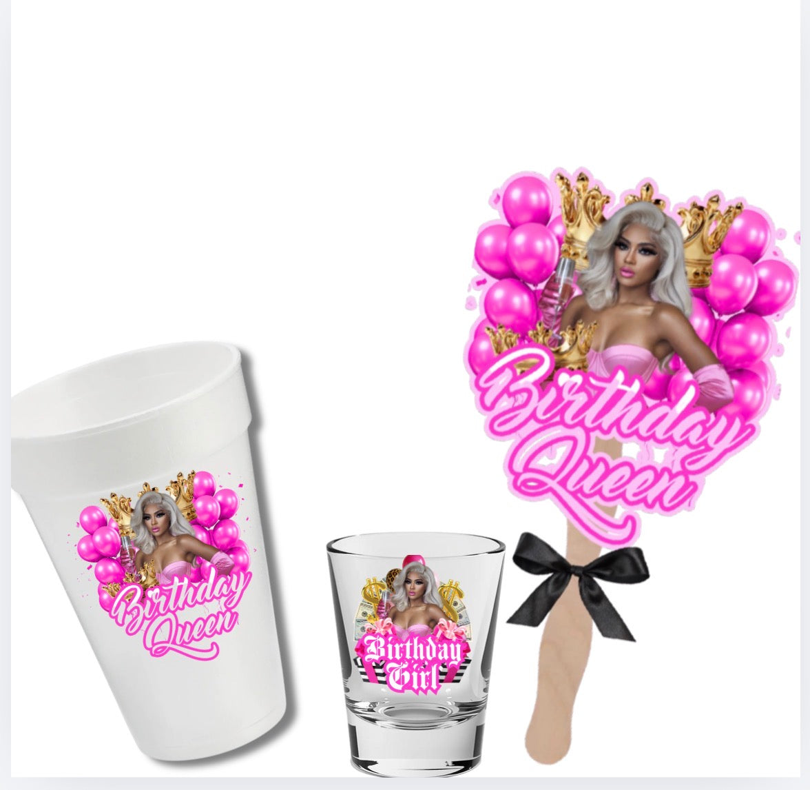 Shot Glass Cup and Fan Bundle