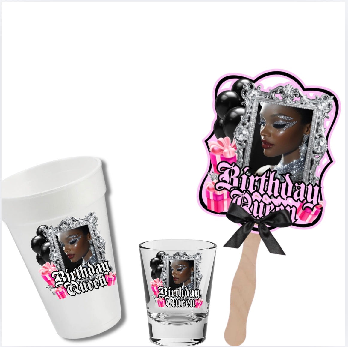 Shot Glass Cup and Fan Bundle