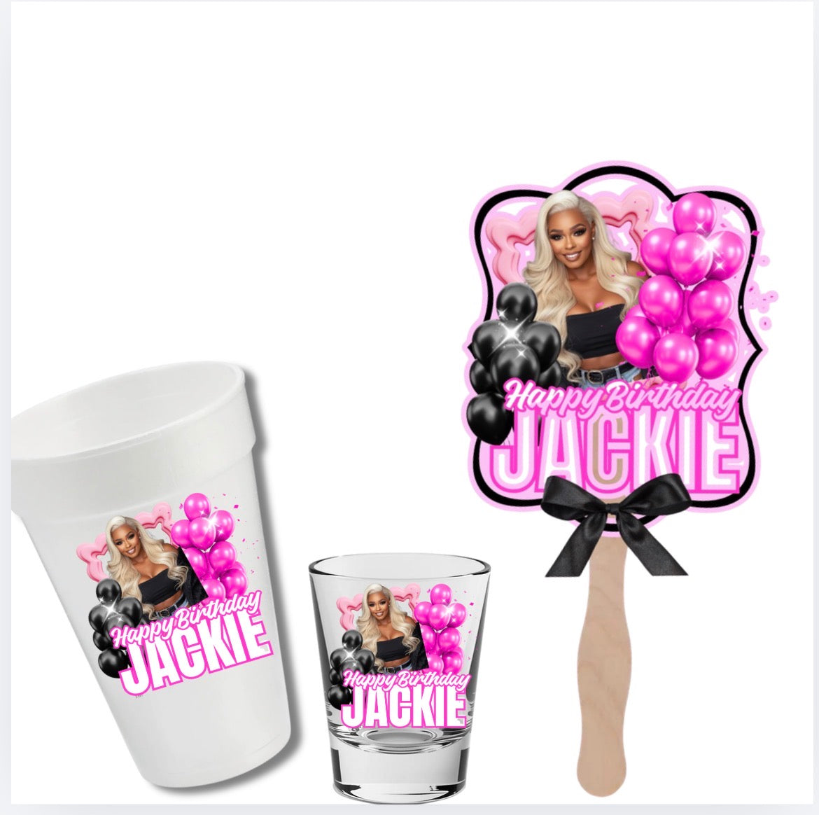 Shot Glass Cup and Fan Bundle