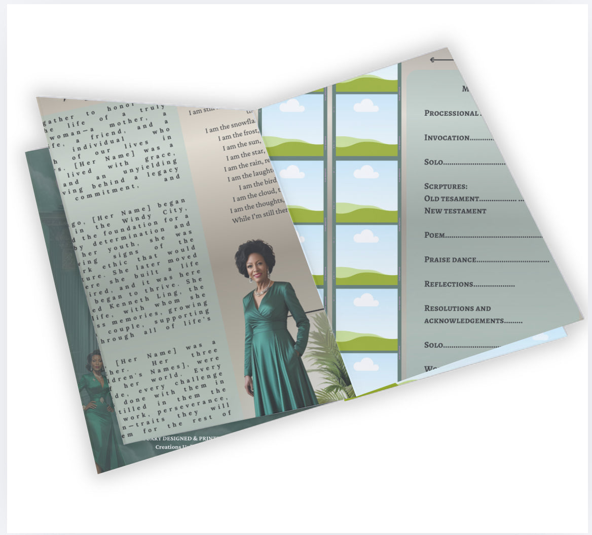 4 Page Obituary Program