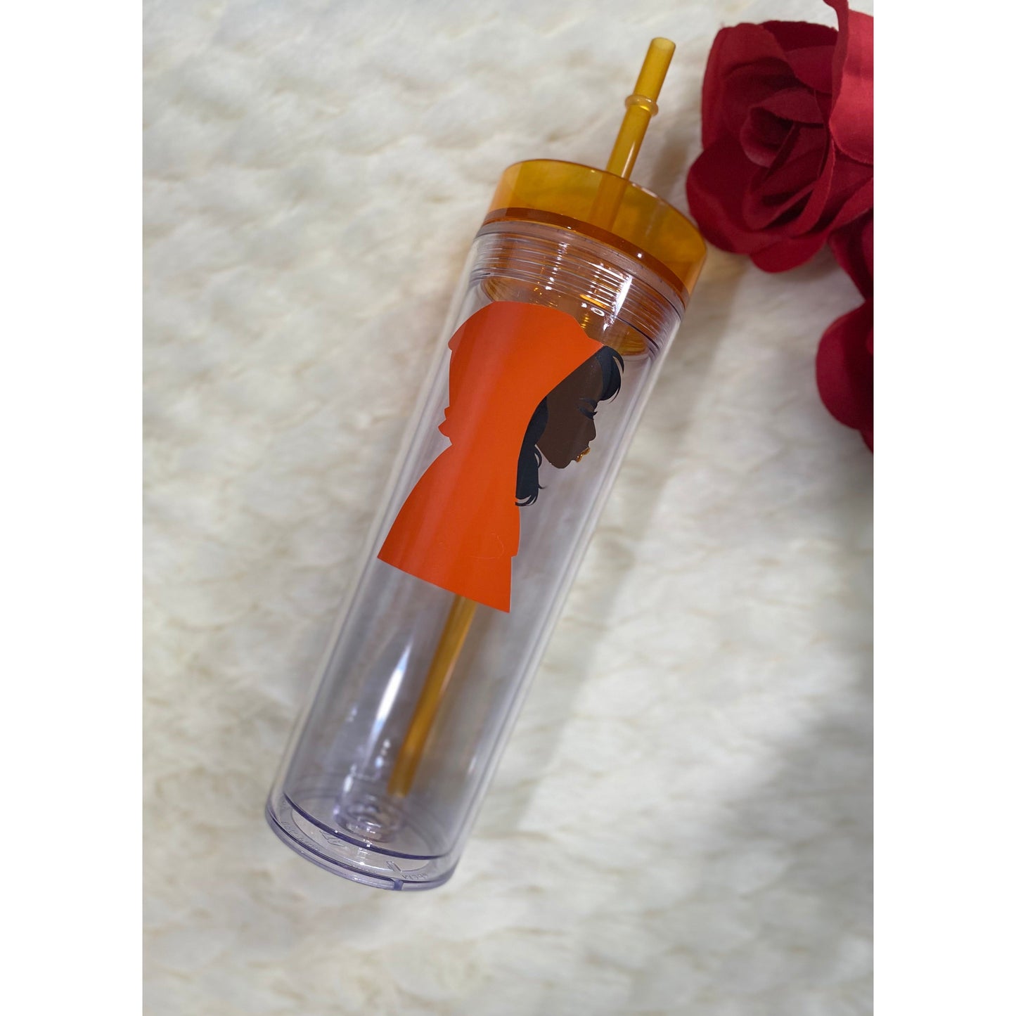 Girl in a hoodie tumbler