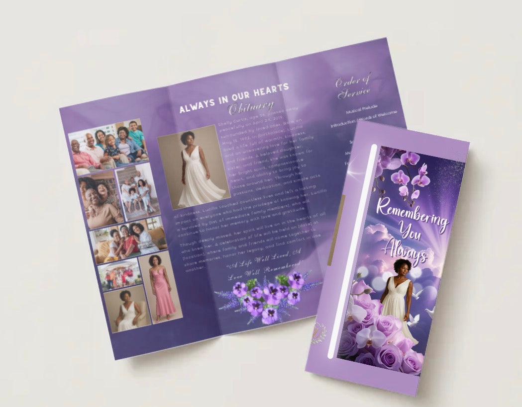 Trifold Obituary Program