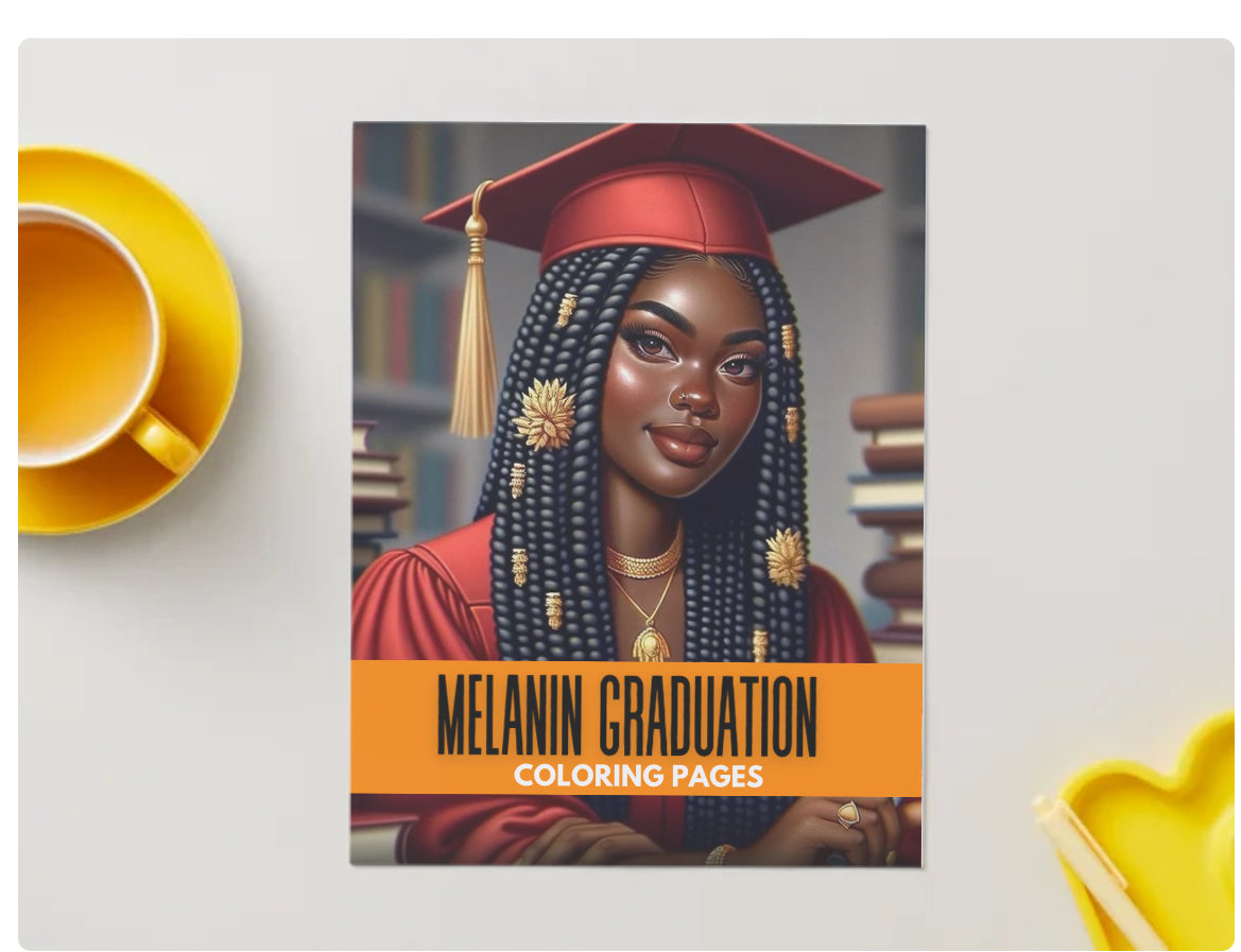 Melanin Graduation Coloring Book