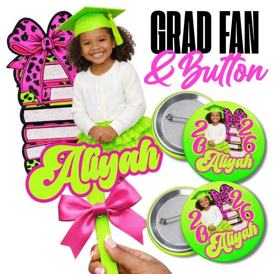 Graduation Fan and Button