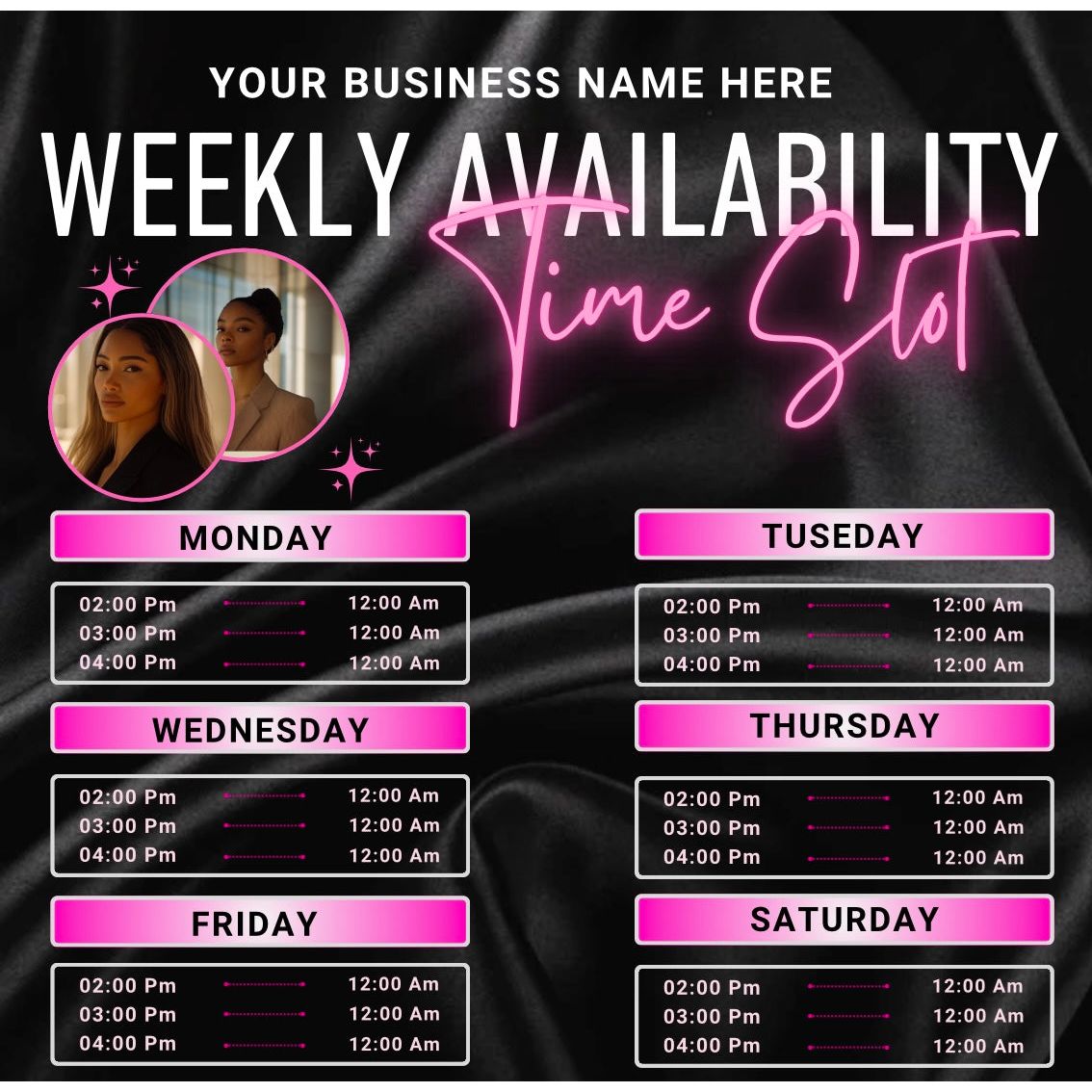 Stylist Availability Flyer