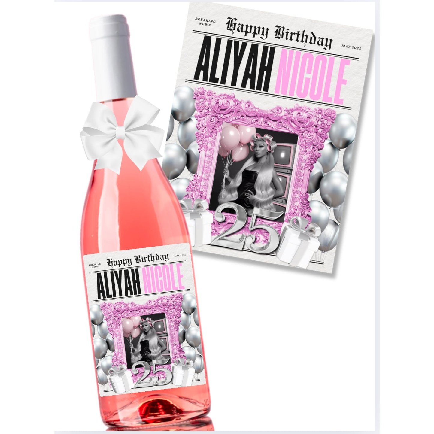 Pretty Girl Wine Bottle Label