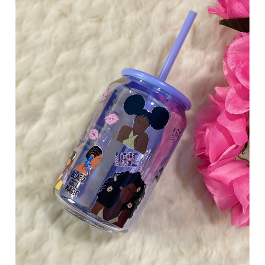 Purple 16oz Tumbler with straw