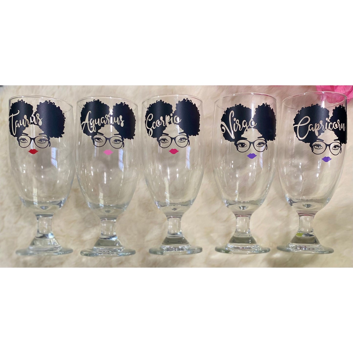Large Pilsner Zodiac Glasses