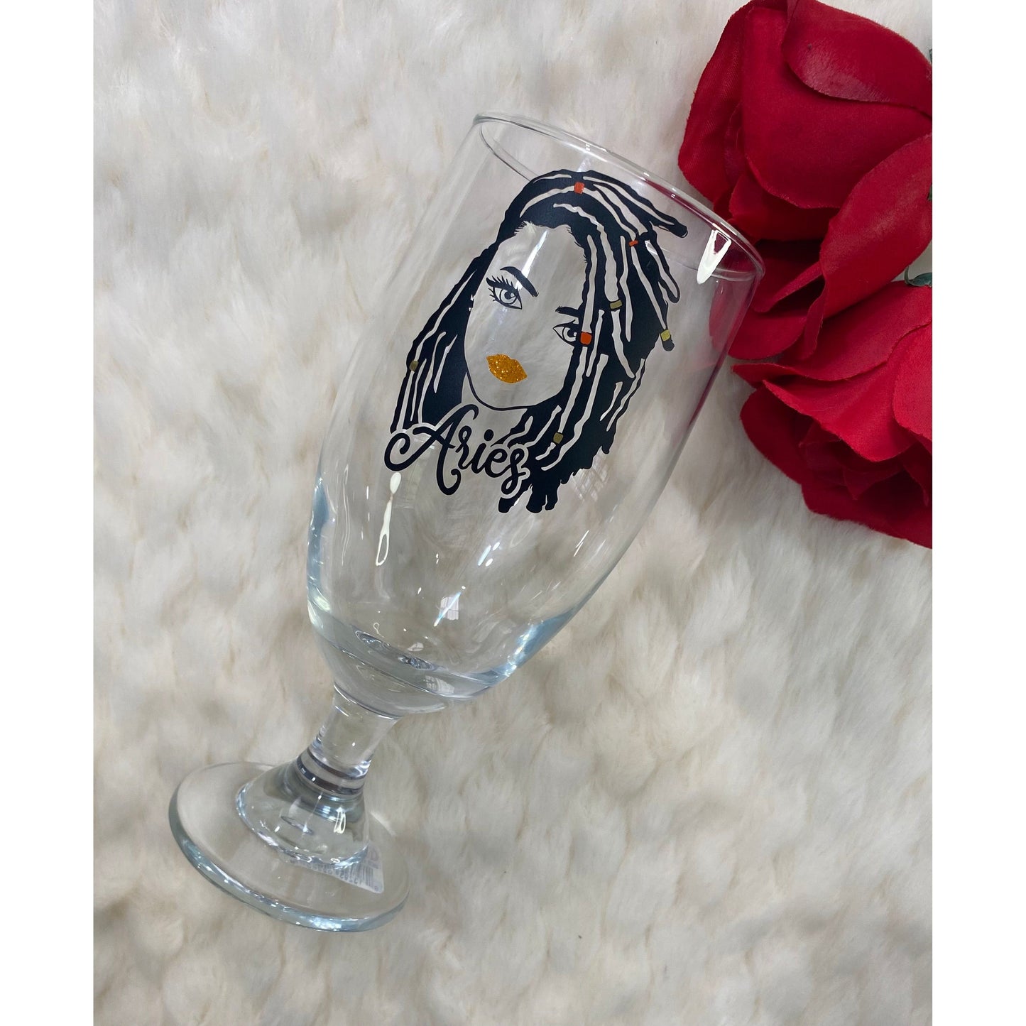 Loc’d Zodiac large Pilsner glass