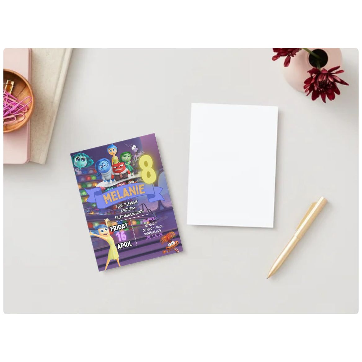 Inside Out Birthday Invitations