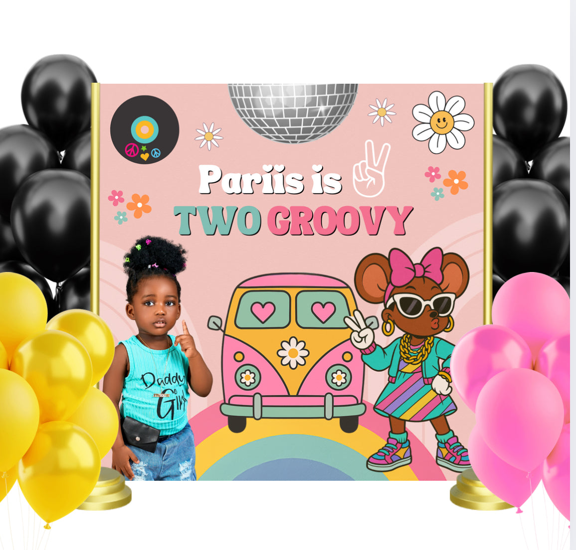 Two groovy party Backdrop