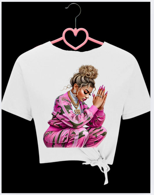 Pink Prayer Warrior T Shirt Design