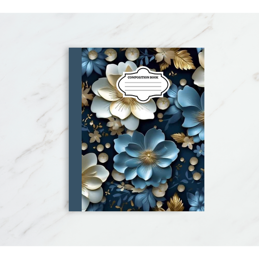 3D Flower Composition Notebook